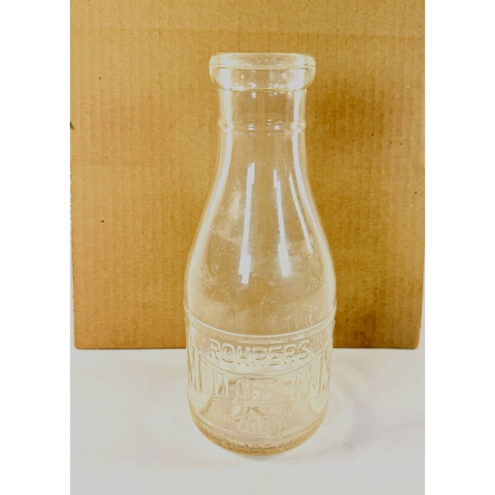 Vintage Lancaster PA Quart Milk Bottle Rohrer's Med-O-Farms Dairy